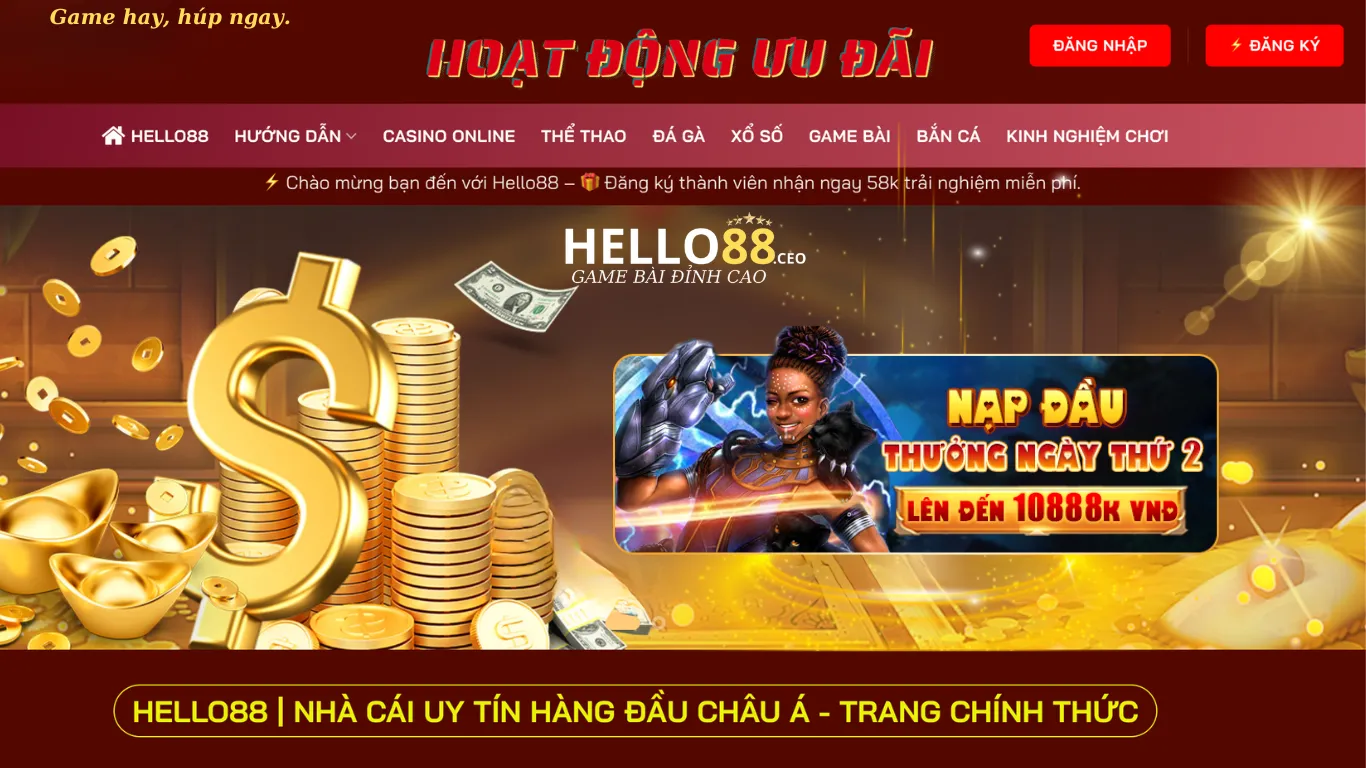 Khuyến mãi Hello88 khi nạp tiền lần 2.
